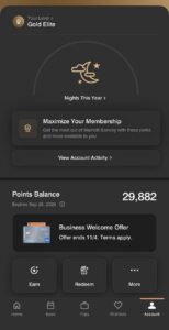 Marriott Bonvoy Gold Elite account